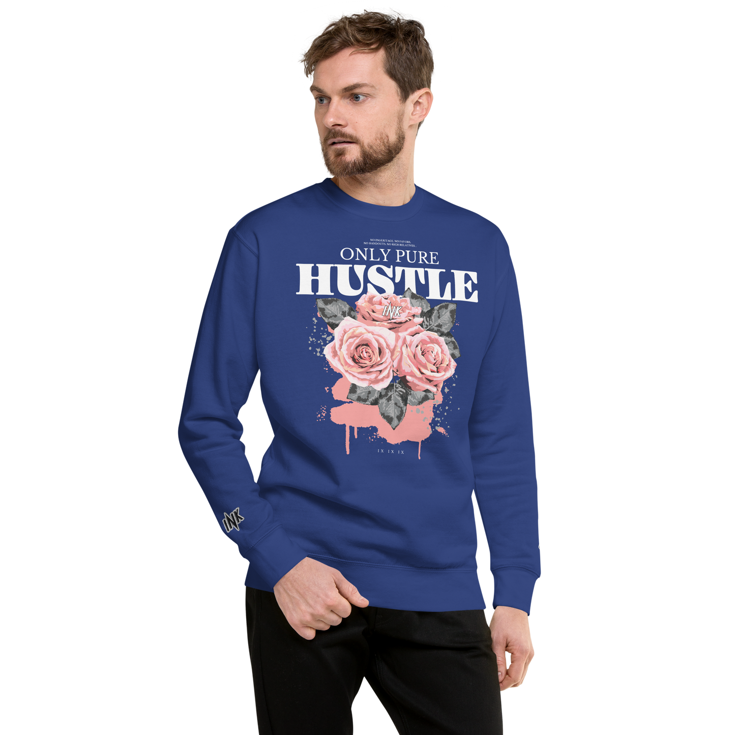 Essential Stylish Crewneck Premium Sweatshirt with "Only Pure Hustle" motif