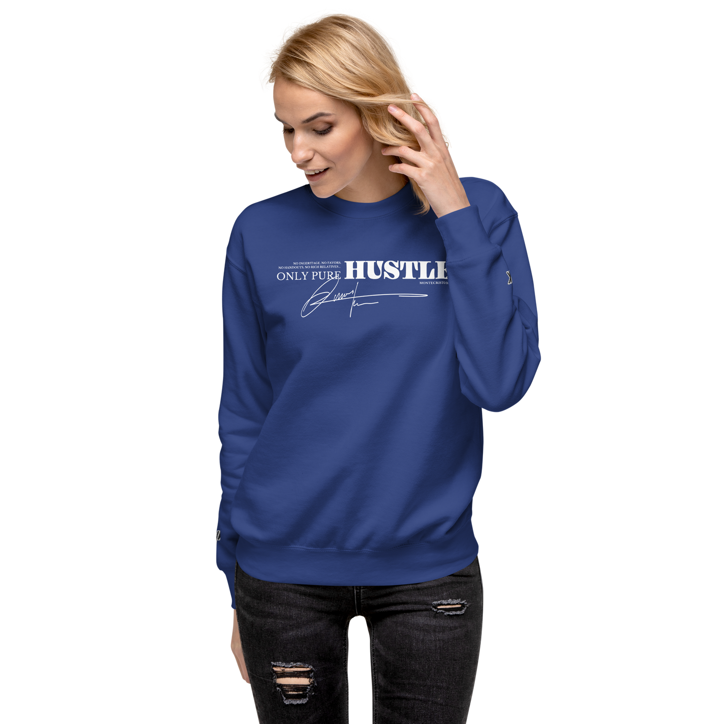 Essential Stylish Crewneck Premium Sweatshirt with "Only Pure Hustle" motif