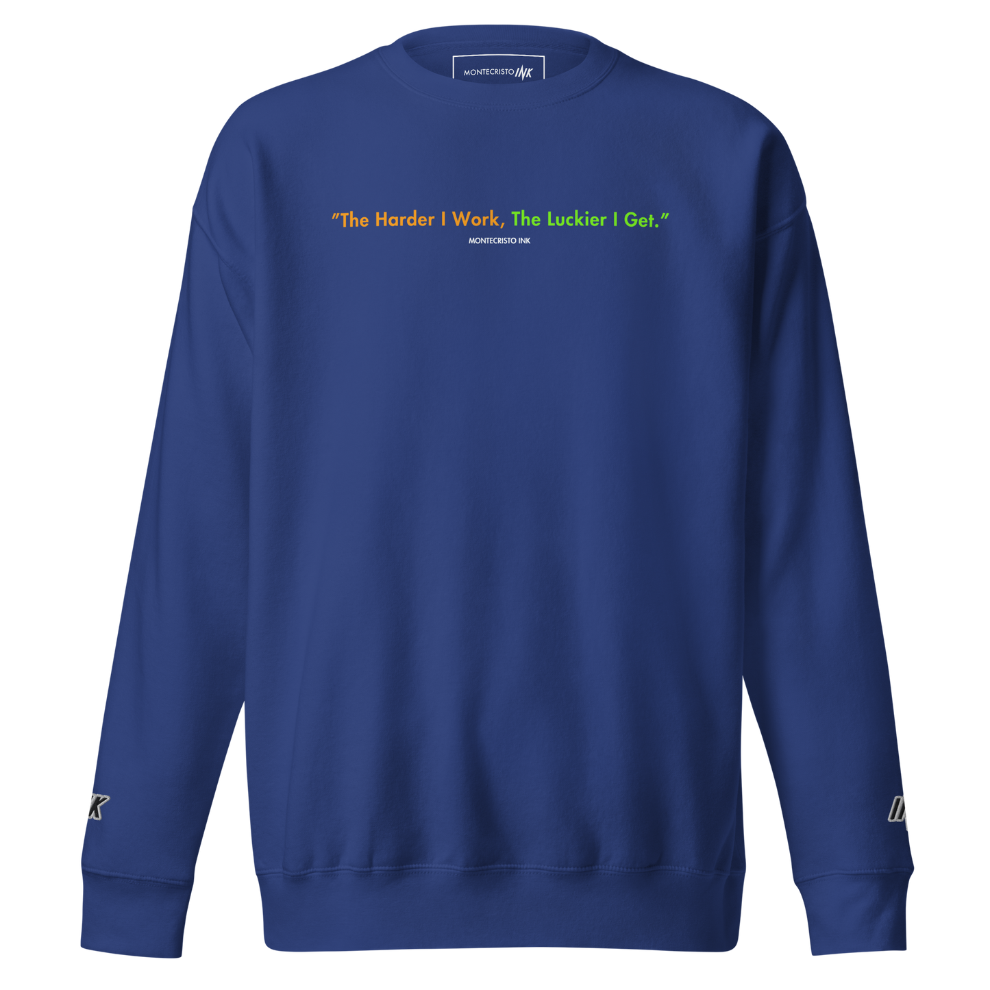 Essential Stylish Crewneck Premium Sweatshirt with "Lucky Worker" motif