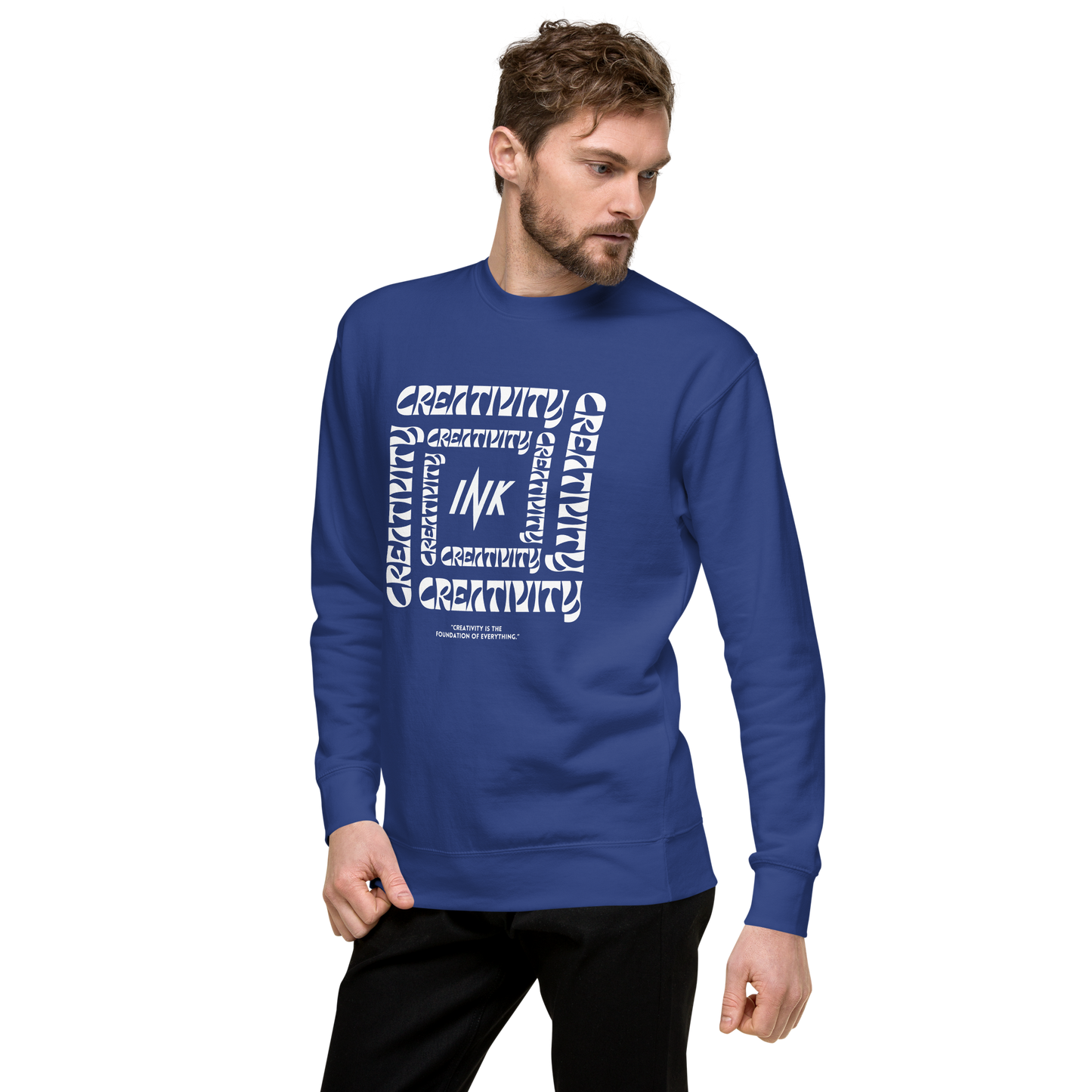 Essential Stylish Crewneck Premium Sweatshirt with "Cube of Creativity" print