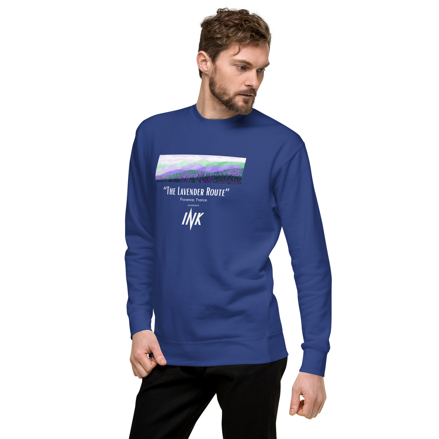 Essential Stylish Crewneck Premium Sweatshirt with “The Lavender Route” motif