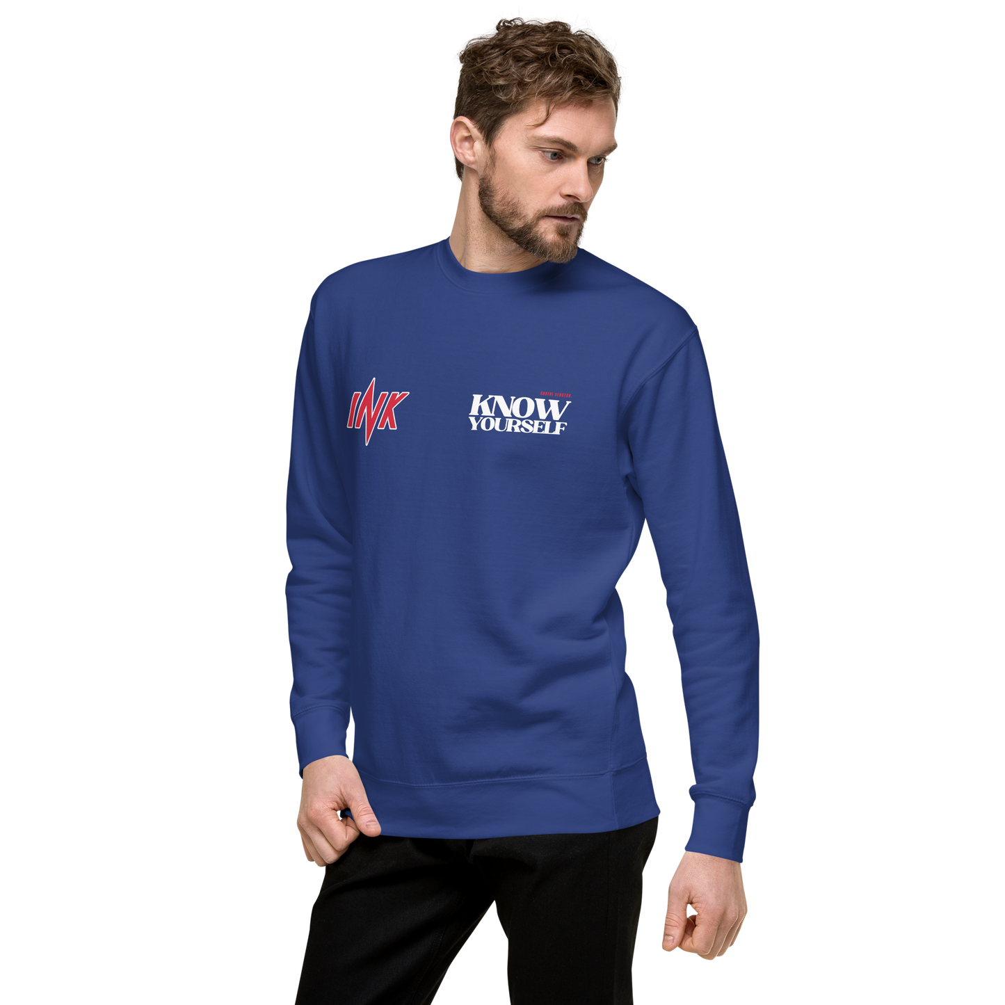 Essential Stylish Crewneck Premium Sweatshirt with "Know Yourself" design