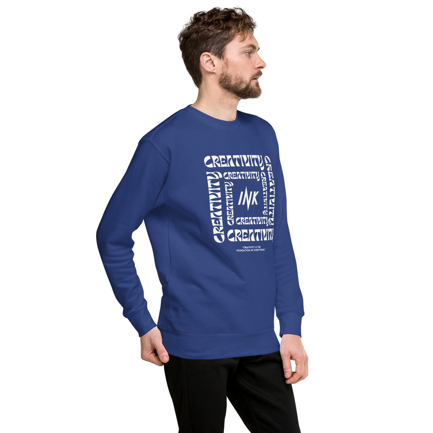 Essential Stylish Crewneck Premium Sweatshirt with "Cube of Creativity" print