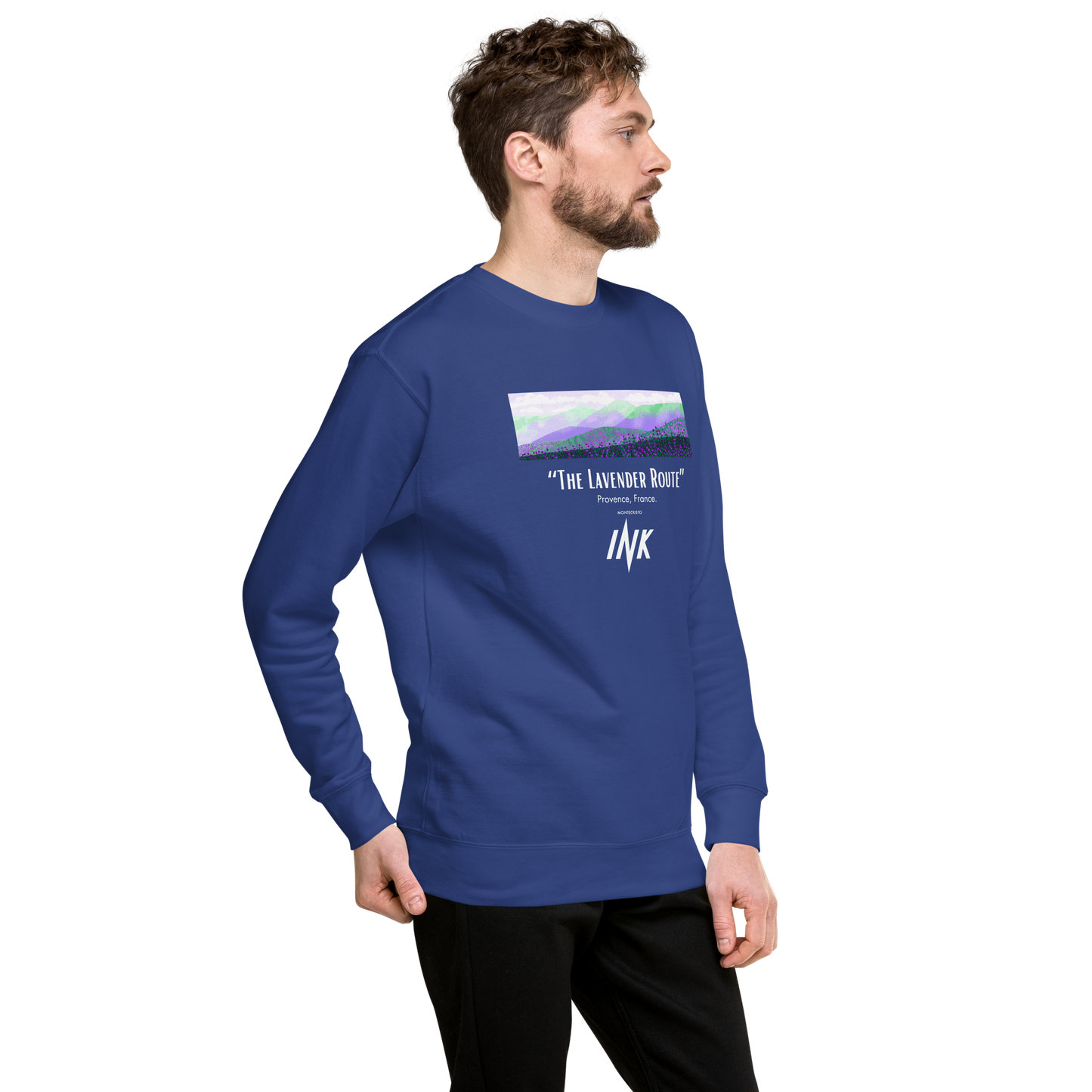 Essential Stylish Crewneck Premium Sweatshirt with “The Lavender Route” motif