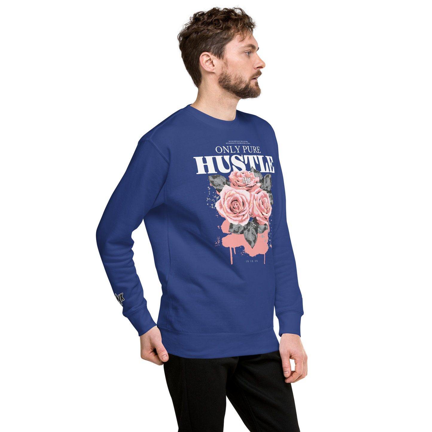 Essential Stylish Crewneck Premium Sweatshirt with "Only Pure Hustle" motif