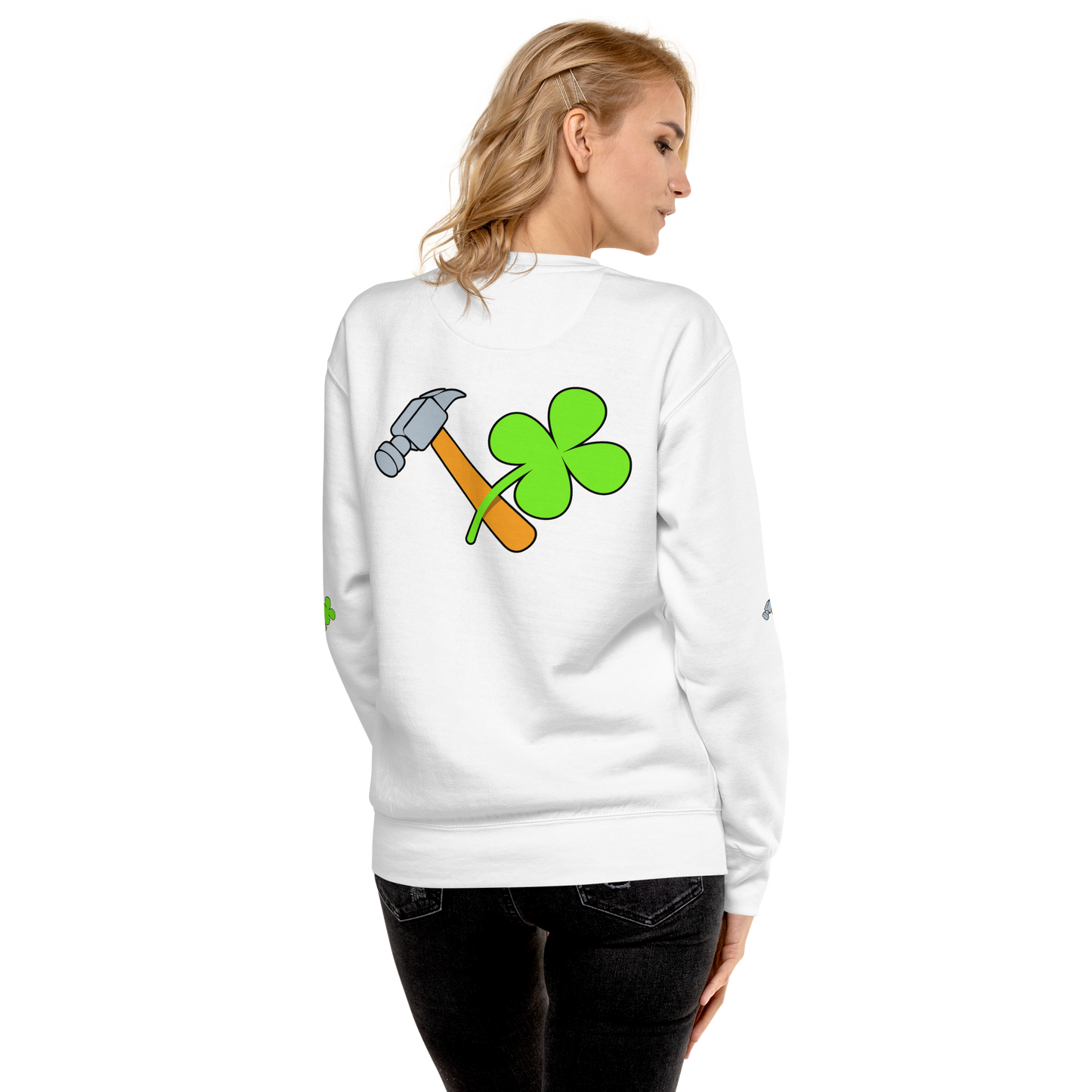 Essential Stylish Crewneck Premium Sweatshirt with "Lucky Worker" motif