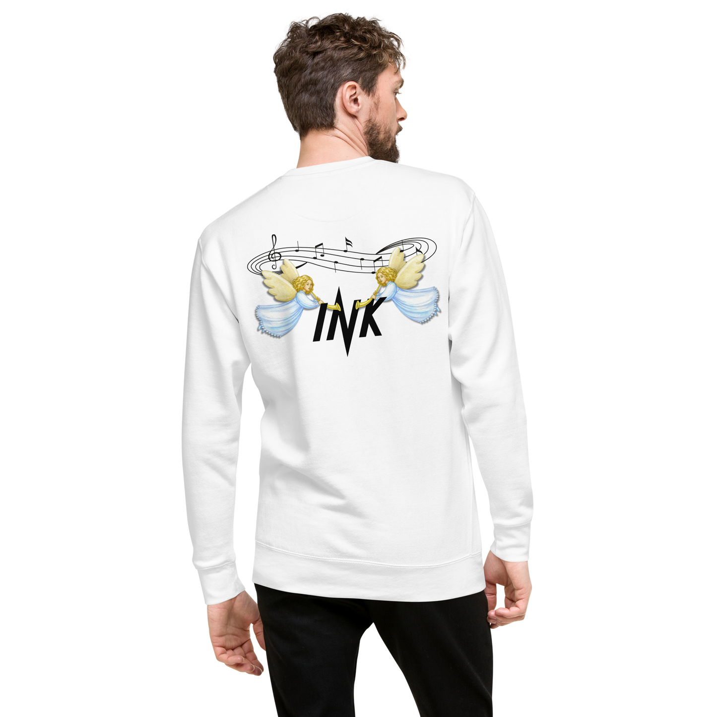 Essential Stylish Crewneck Premium Sweatshirt with "Music" motif