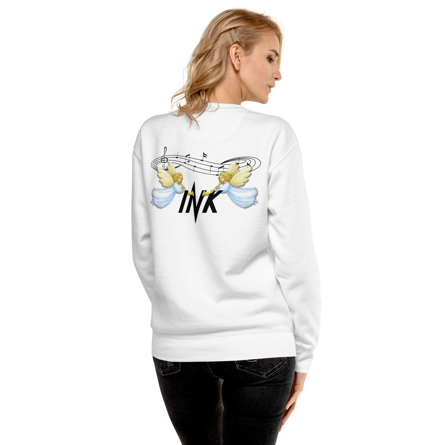 Essential Stylish Crewneck Premium Sweatshirt with "Music" motif