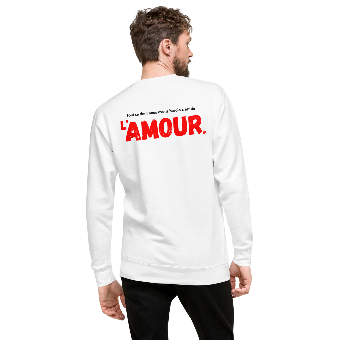 Essential Stylish Crewneck Premium Sweatshirt with "AMOUR" motif