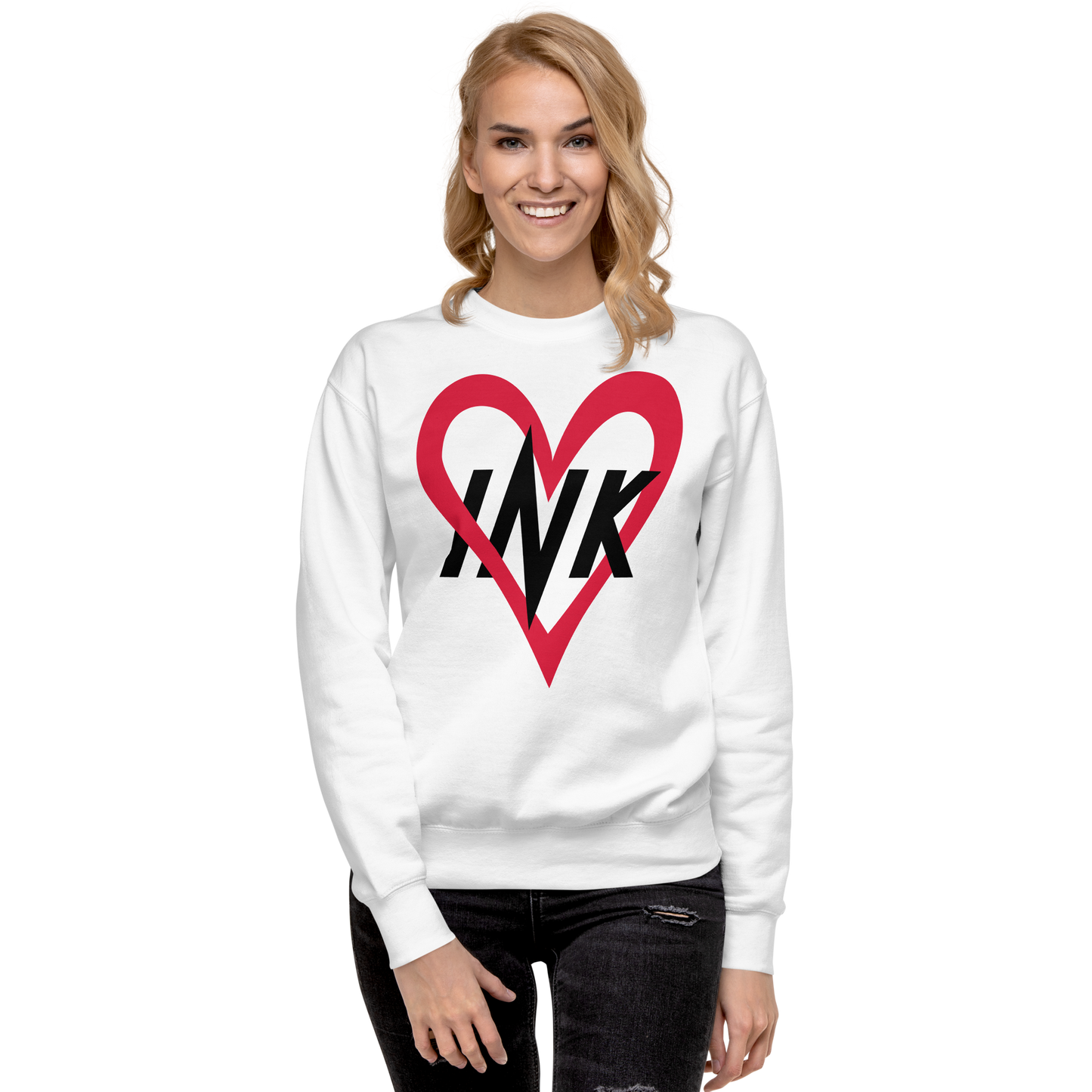 Essential Stylish Crewneck Premium Sweatshirt with “Ink Love” motif