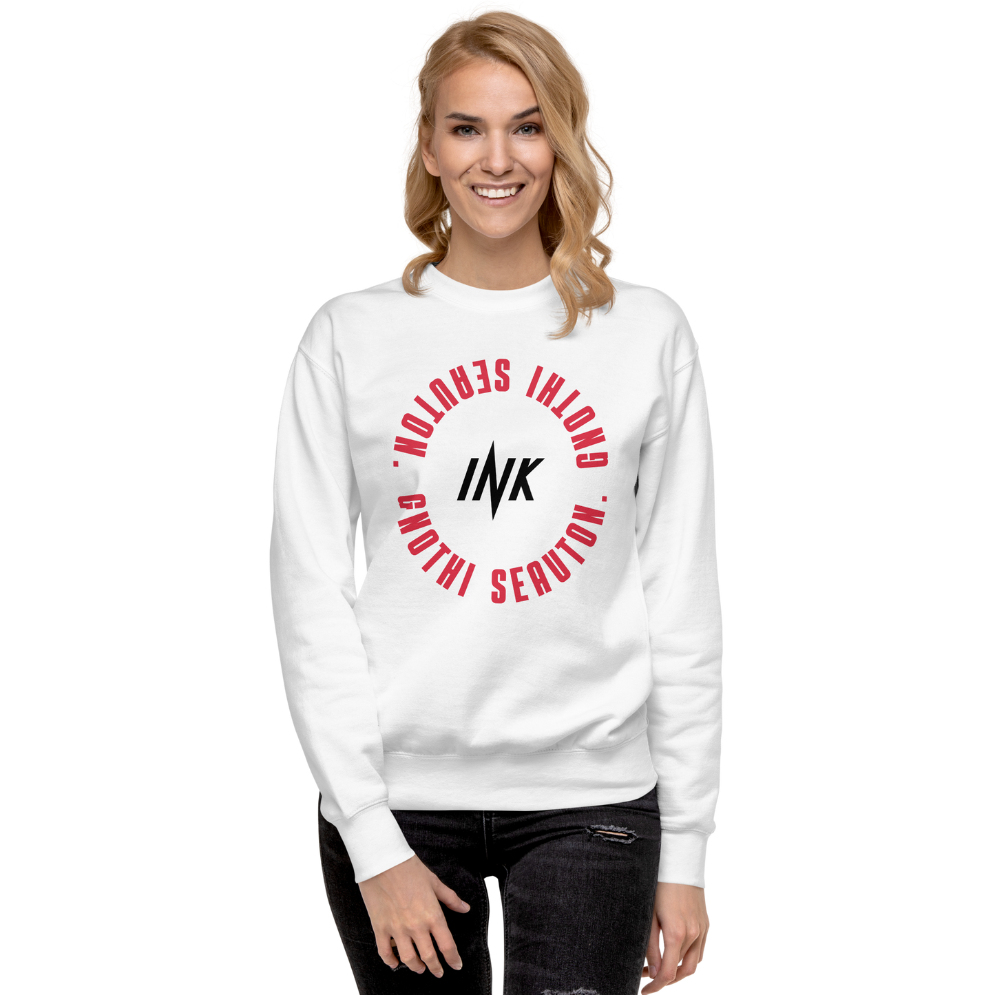 Essential Stylish Crewneck Premium Sweatshirt with "Know Yourself" design