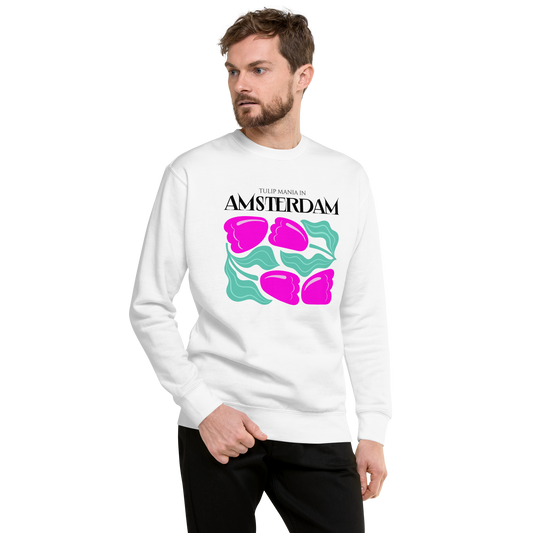 Essential Stylish Crewneck Premium Sweatshirt with “Tulip Mania in Amsterdam” motif