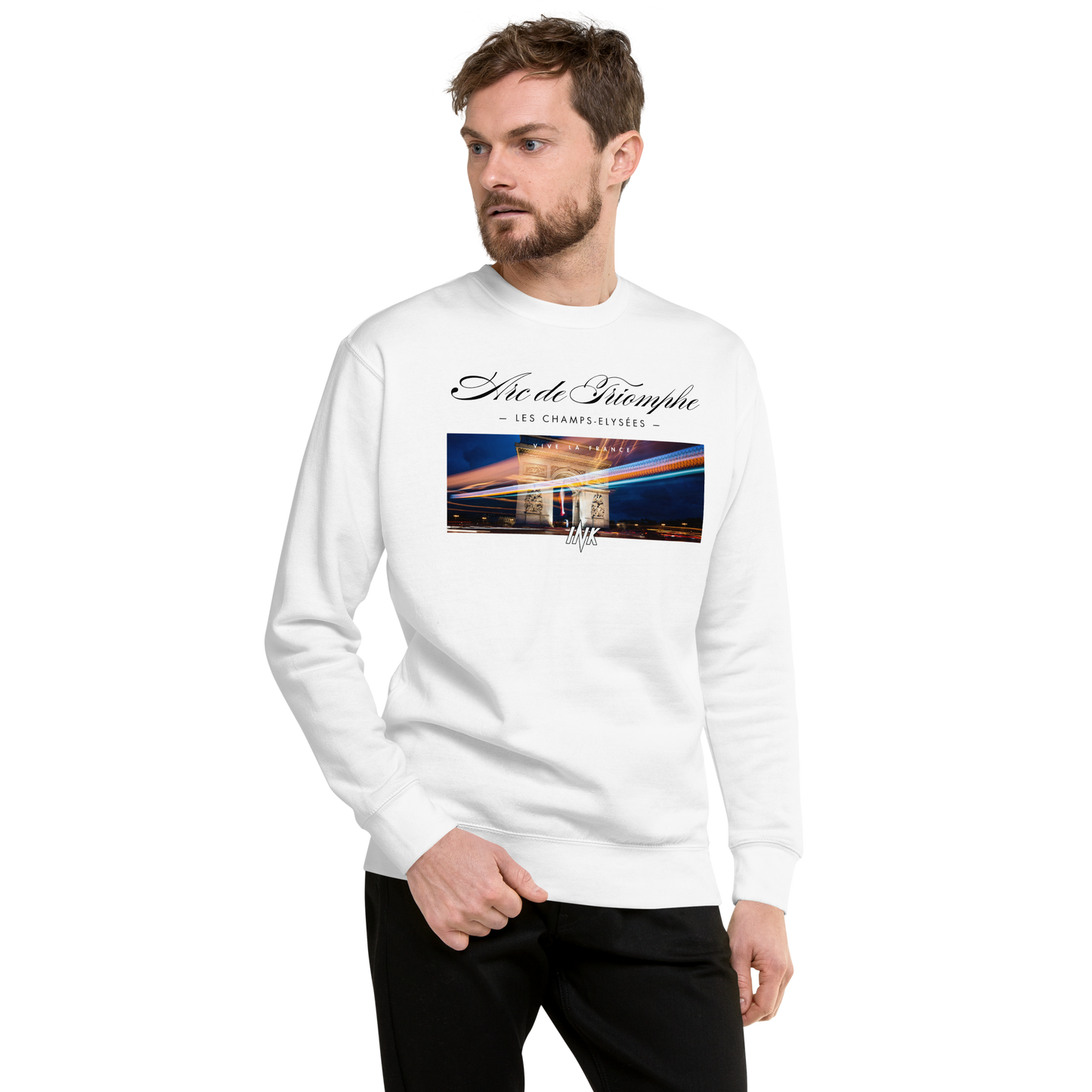 Essential Stylish Crewneck Premium Sweatshirt with "Arc de Triomphe" motif