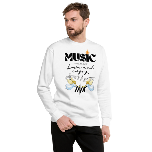 Essential Stylish Crewneck Premium Sweatshirt with "Music" motif