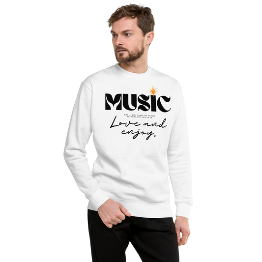 Essential Stylish Crewneck Premium Sweatshirt with "Music" motif