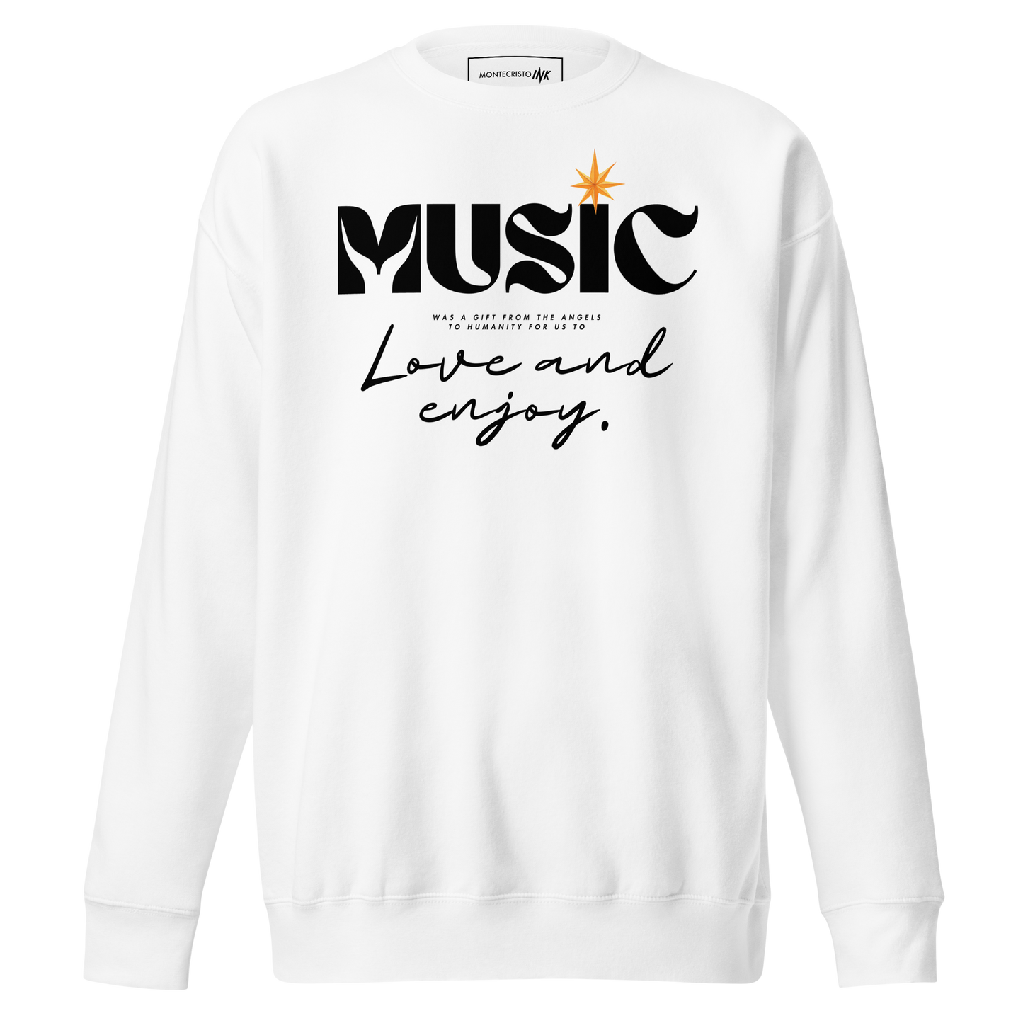 Essential Stylish Crewneck Premium Sweatshirt with "Music" motif