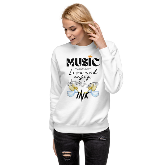 Essential Stylish Crewneck Premium Sweatshirt with "Music" motif