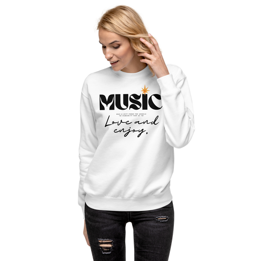 Essential Stylish Crewneck Premium Sweatshirt with "Music" motif