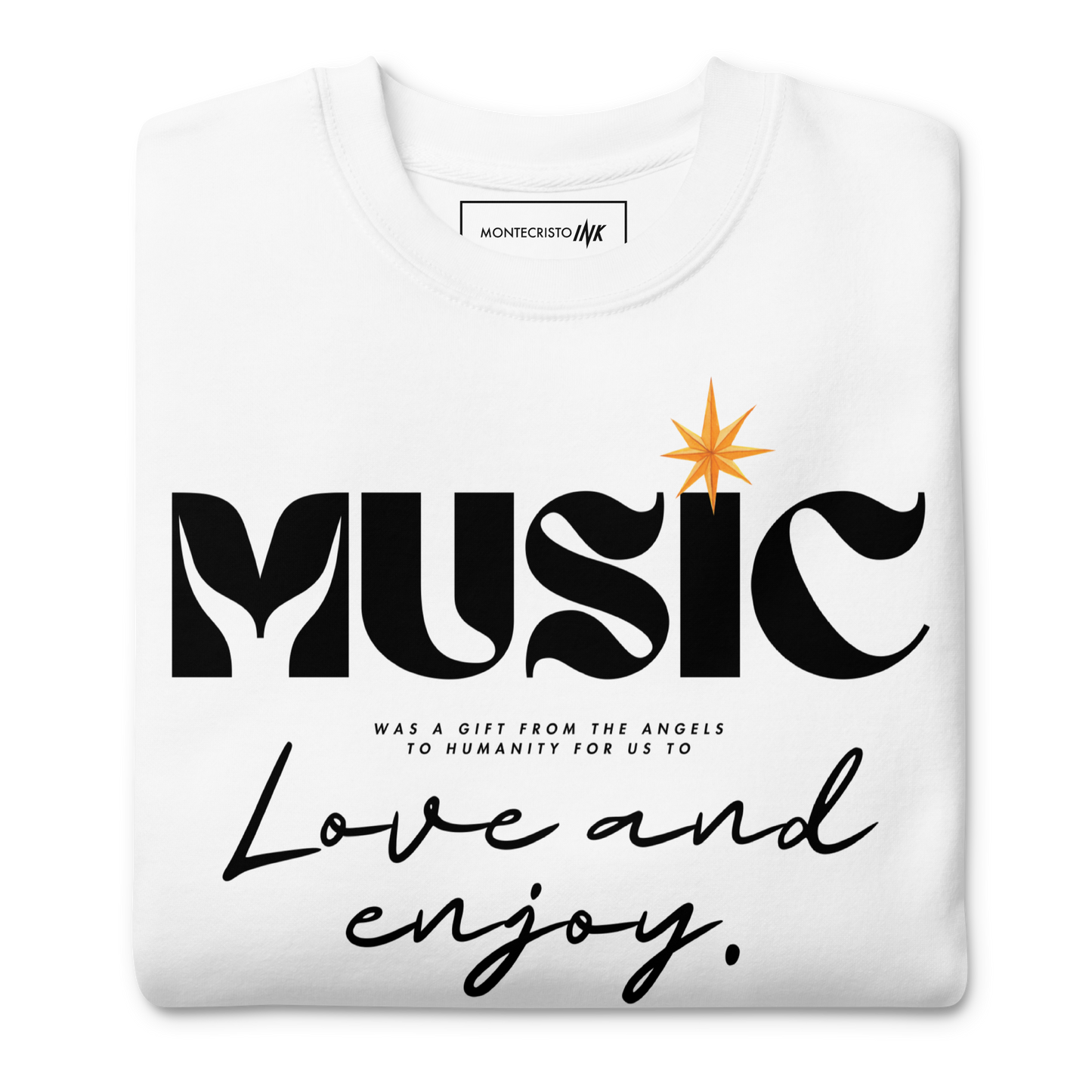 Essential Stylish Crewneck Premium Sweatshirt with "Music" motif