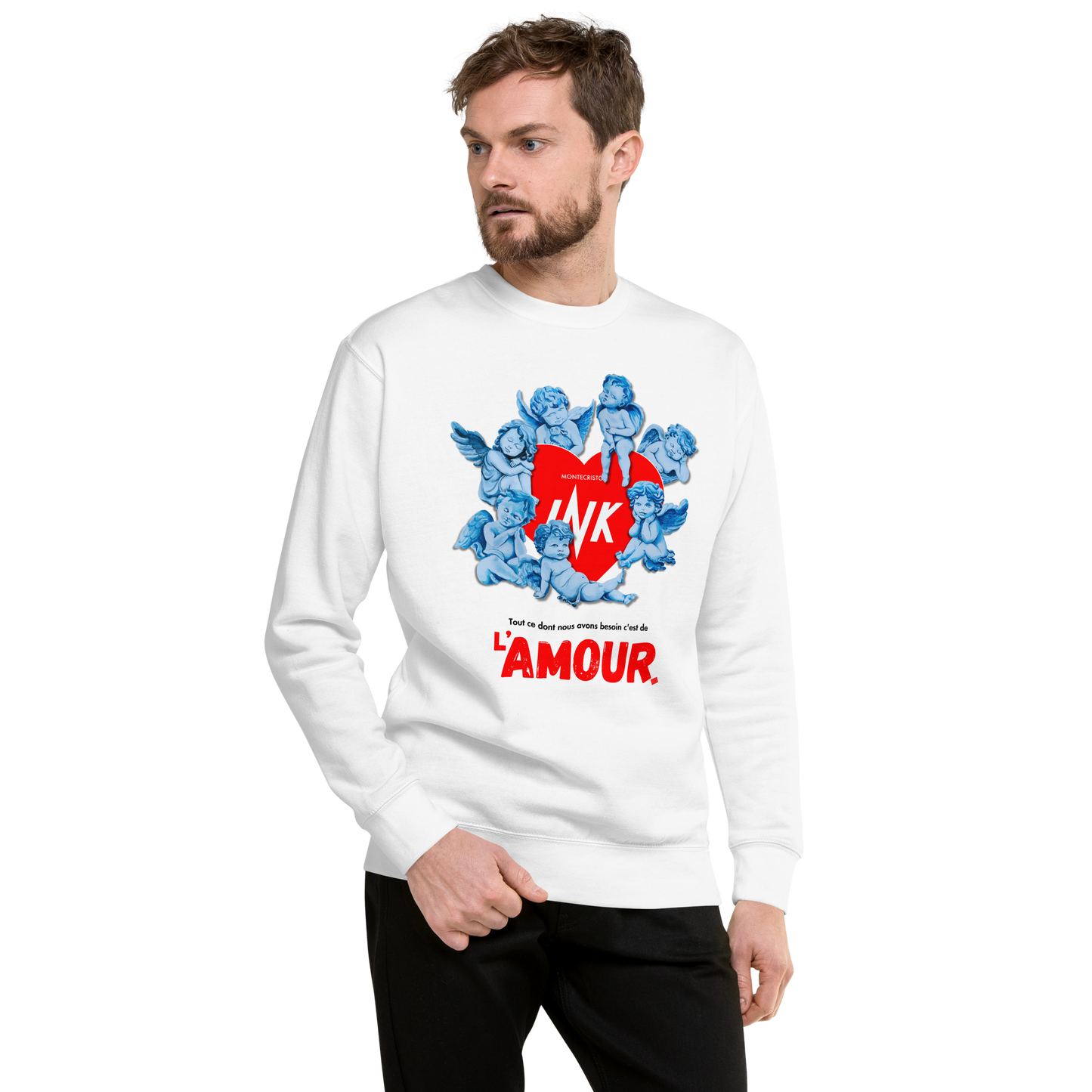 Essential Stylish Crewneck Premium Sweatshirt with "AMOUR" motif