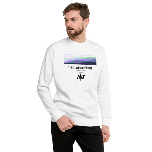 Essential Stylish Crewneck Premium Sweatshirt with “The Lavender Route” motif