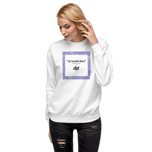 Essential Stylish Crewneck Premium Sweatshirt with “The Lavender Route” motif