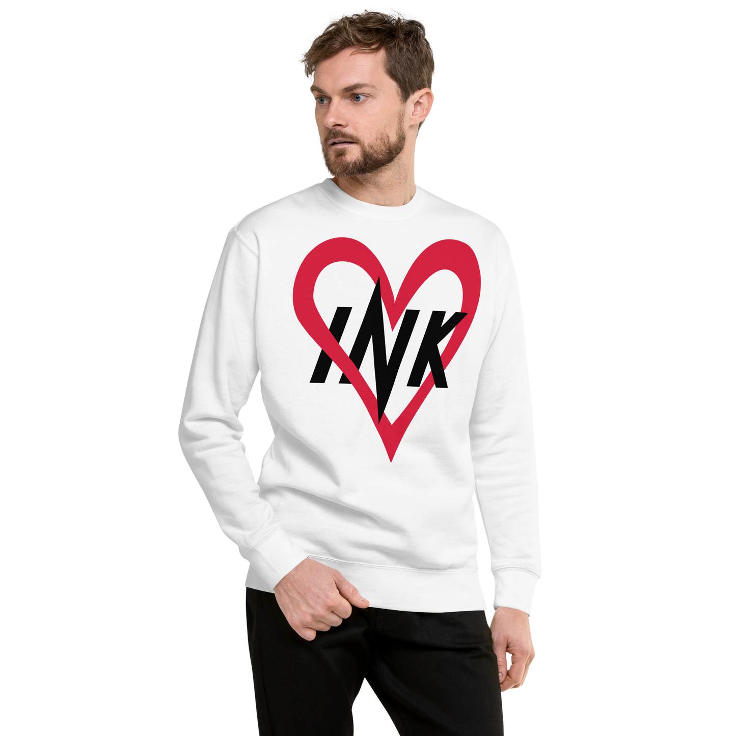 Essential Stylish Crewneck Premium Sweatshirt with “Ink Love” motif