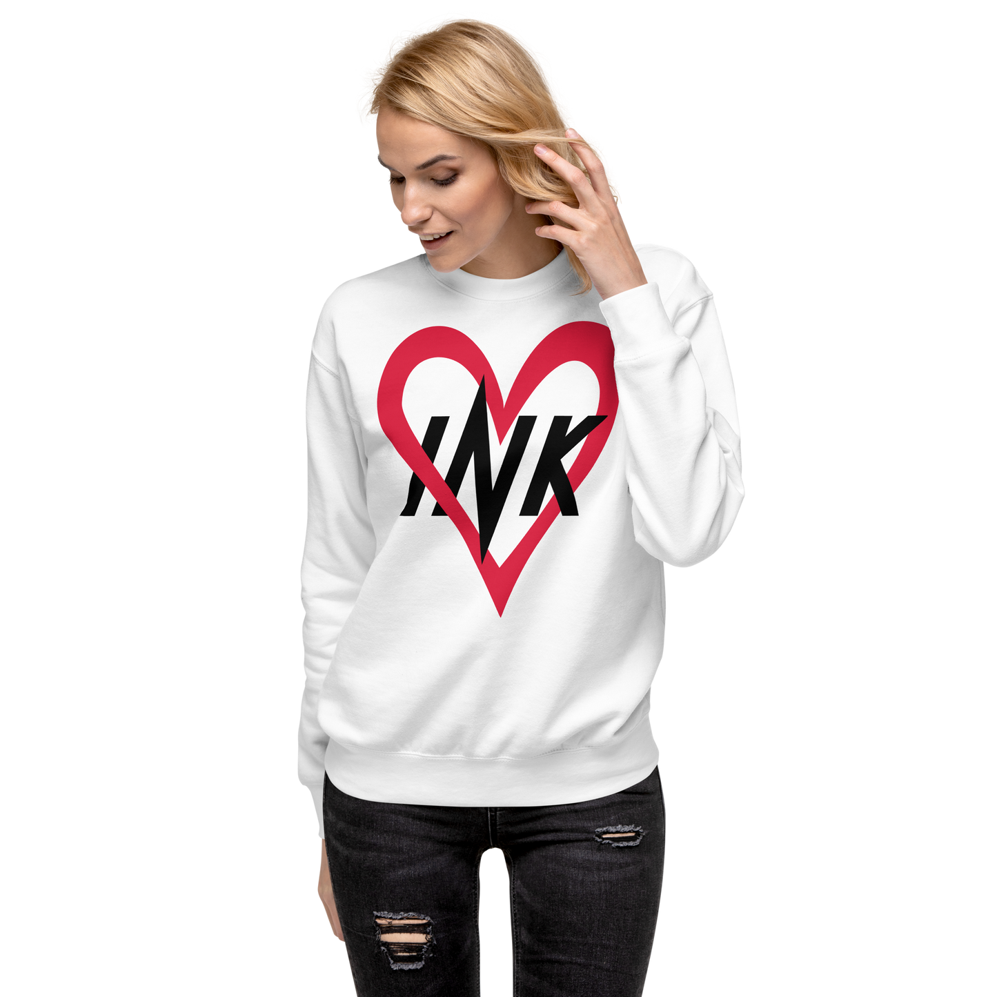 Essential Stylish Crewneck Premium Sweatshirt with “Ink Love” motif