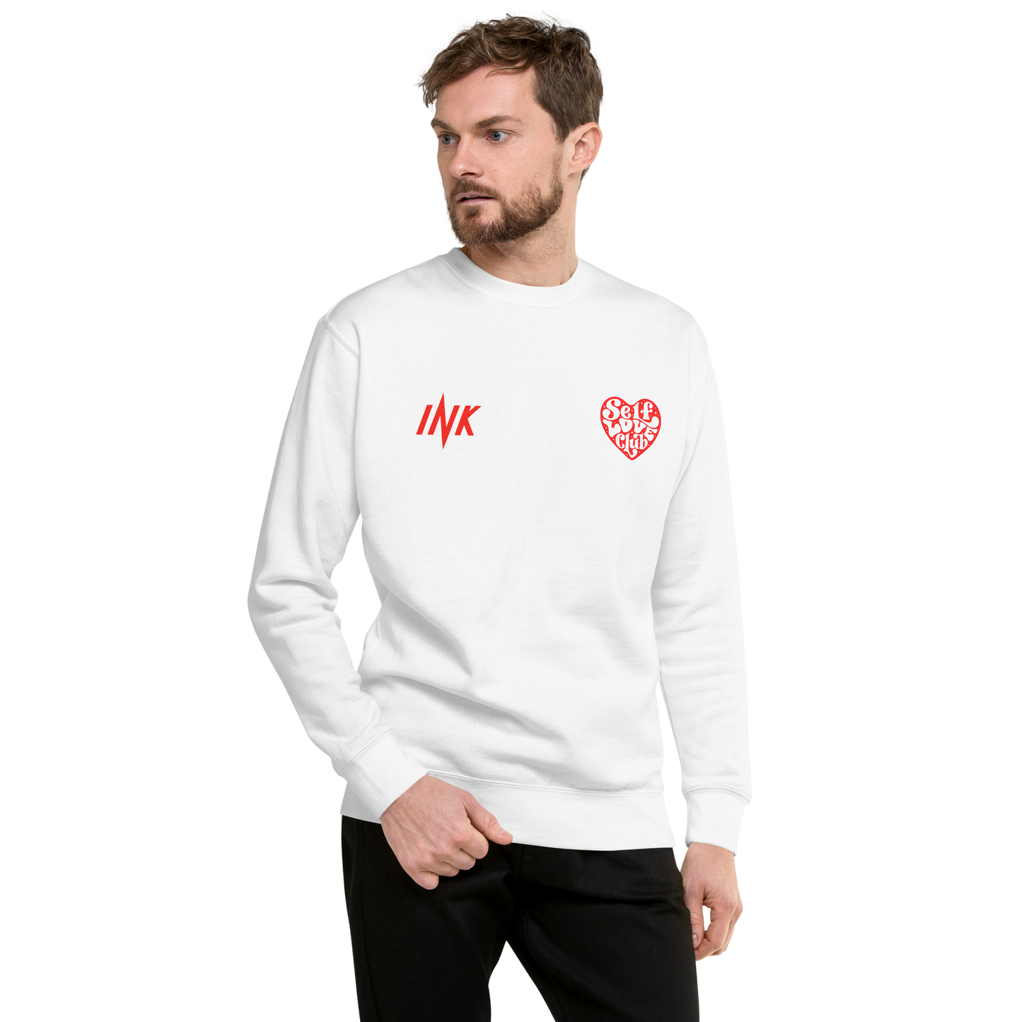 Essential Stylish Crewneck Premium Sweatshirt with "Self Love Club" motif