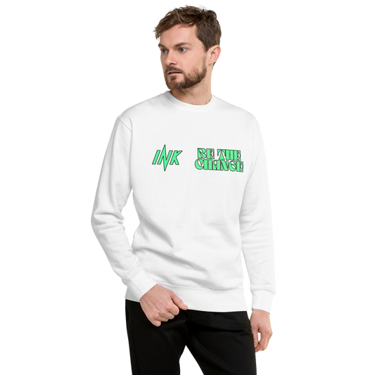 Essential Stylish Crewneck Premium Sweatshirt with "Be The Change" print