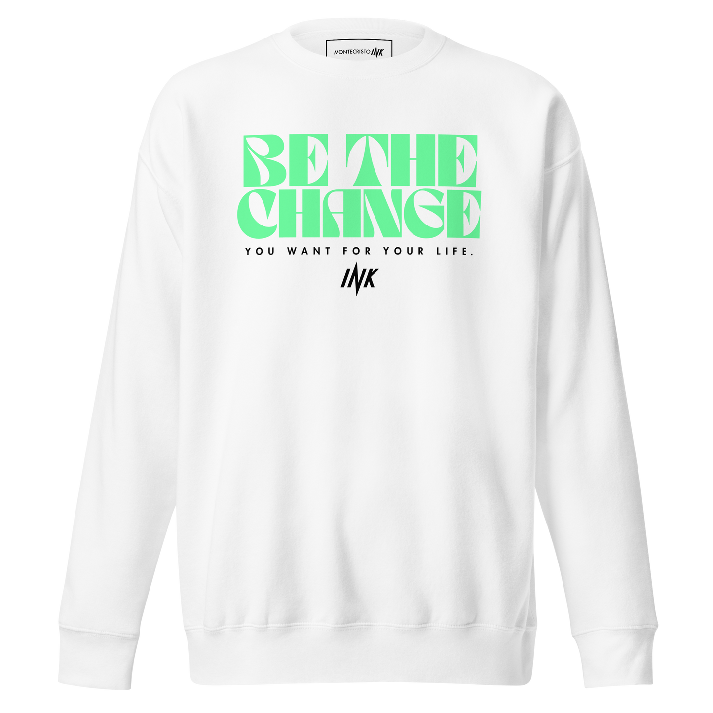 Essential Stylish Crewneck Premium Sweatshirt with "Be The Change" print