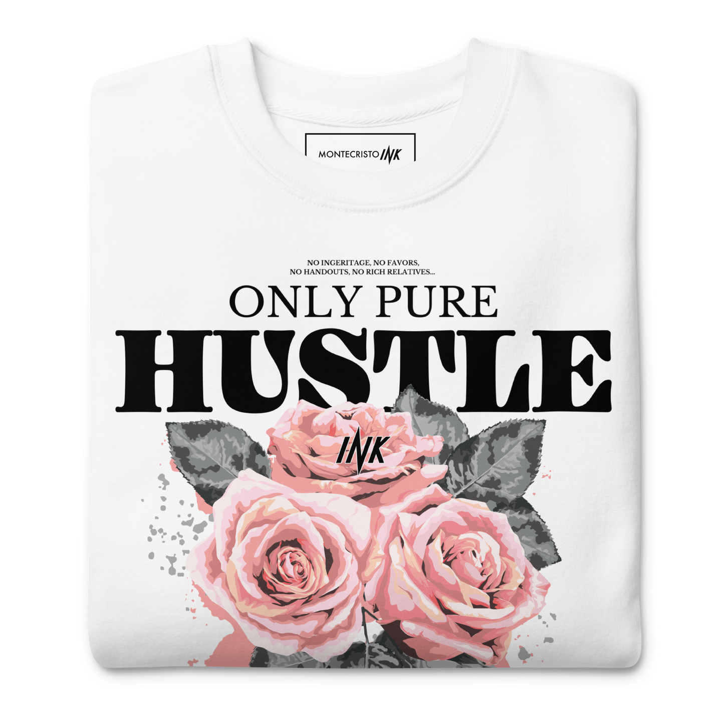 Essential Stylish Crewneck Premium Sweatshirt with "Only Pure Hustle" motif