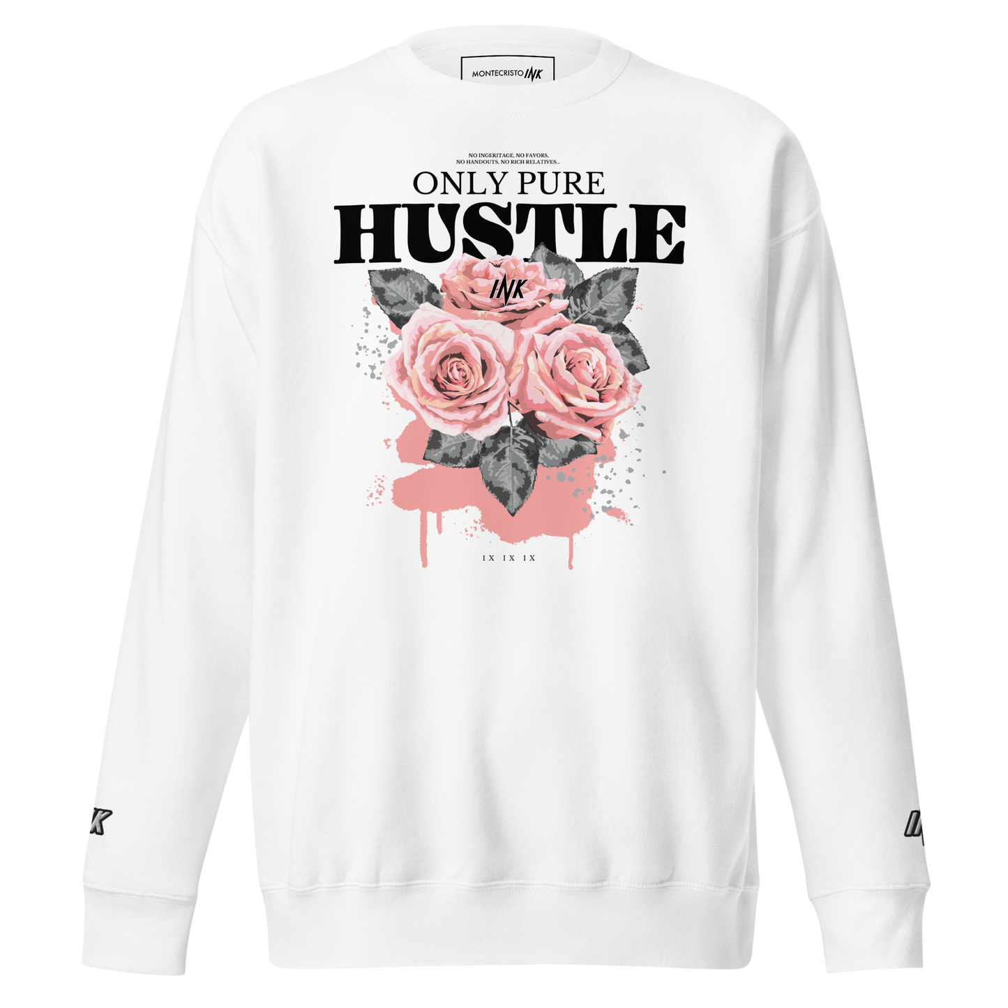 Essential Stylish Crewneck Premium Sweatshirt with "Only Pure Hustle" motif