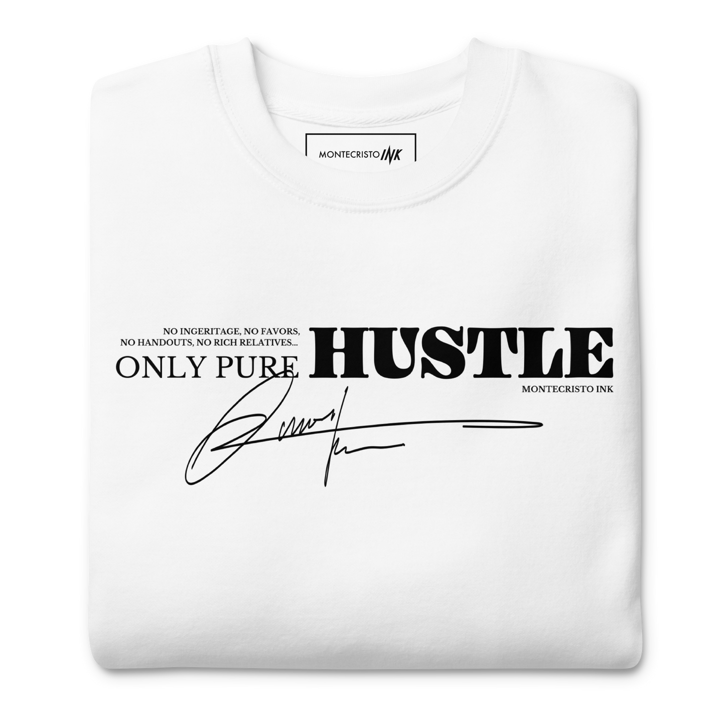 Essential Stylish Crewneck Premium Sweatshirt with "Only Pure Hustle" motif