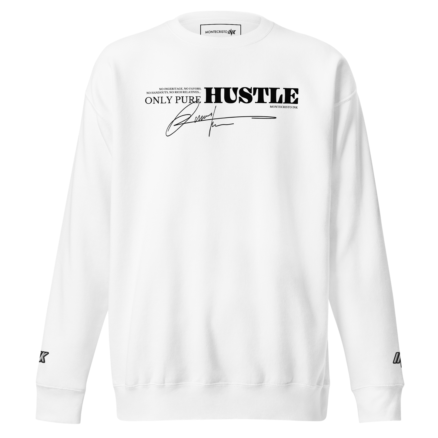 Essential Stylish Crewneck Premium Sweatshirt with "Only Pure Hustle" motif