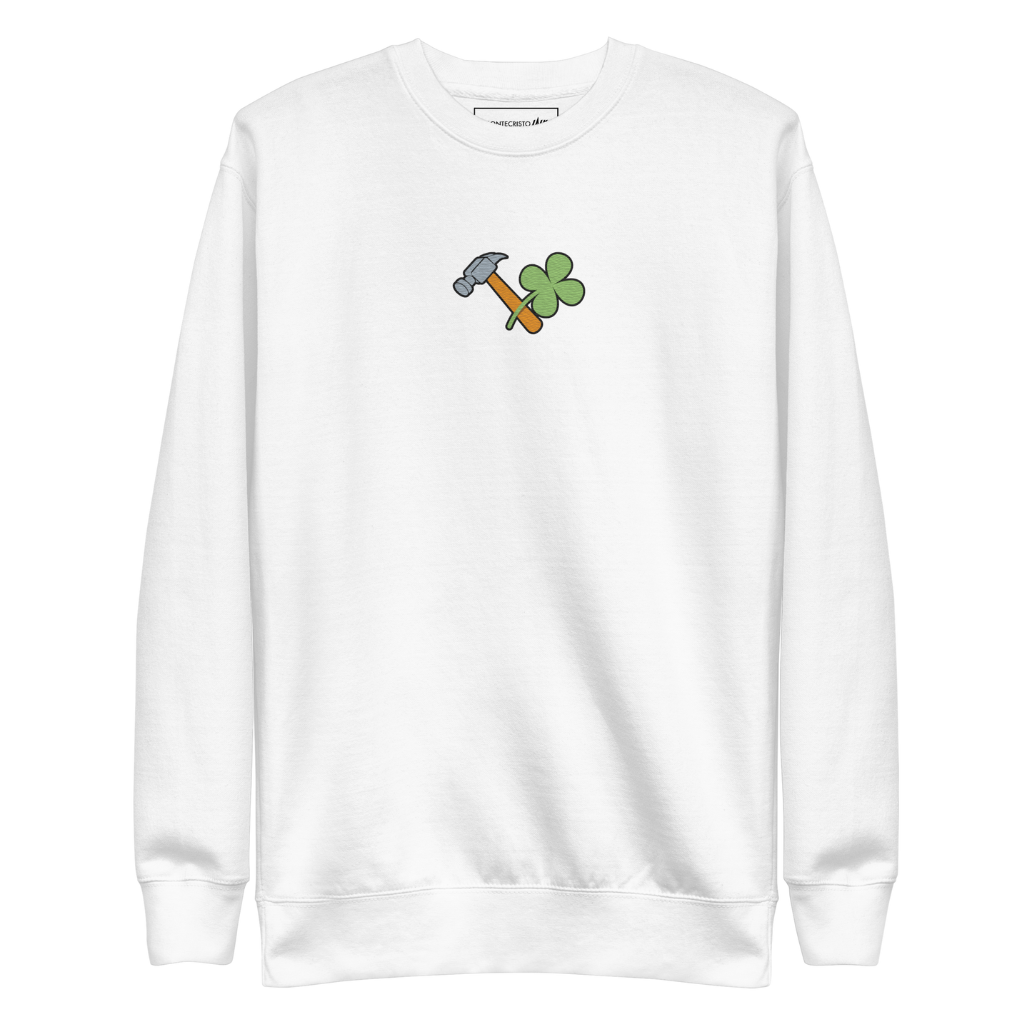 Essential Stylish Crewneck Premium Sweatshirt with embroidered "Lucky Worker" motif