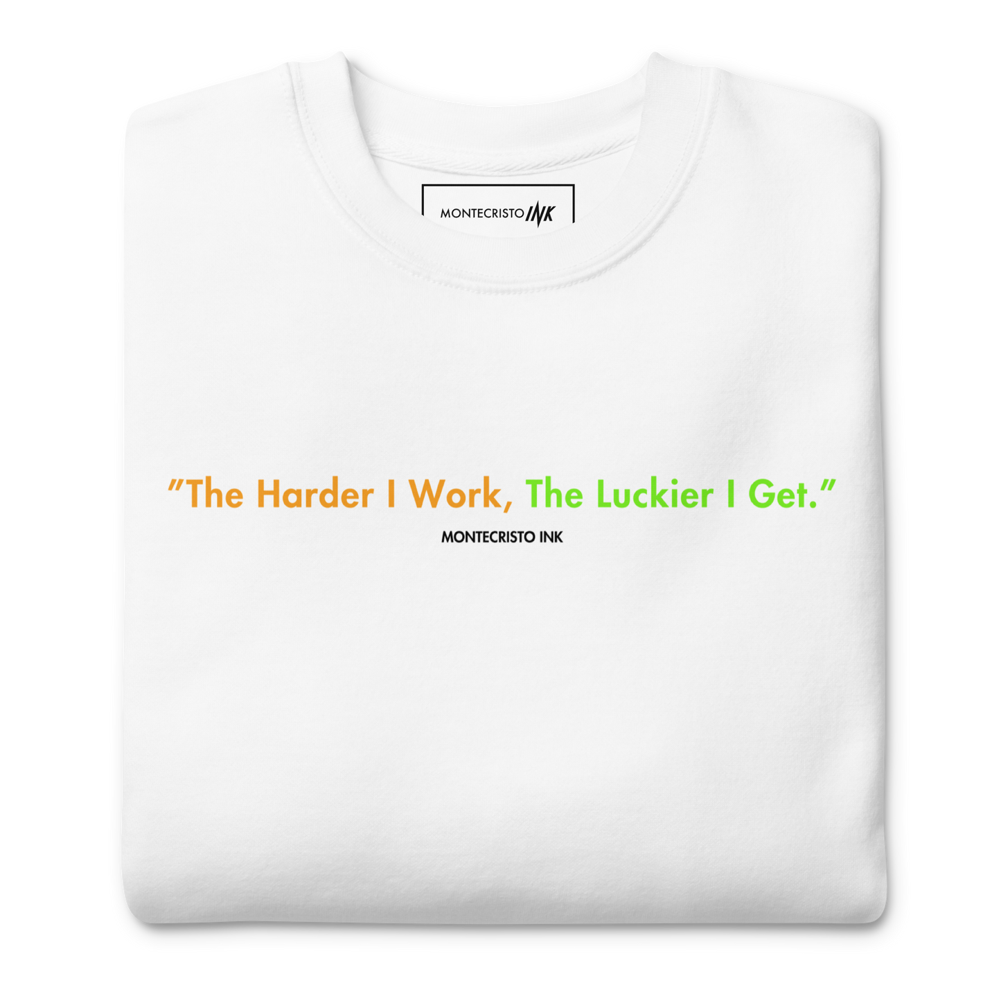 Essential Stylish Crewneck Premium Sweatshirt with "Lucky Worker" motif