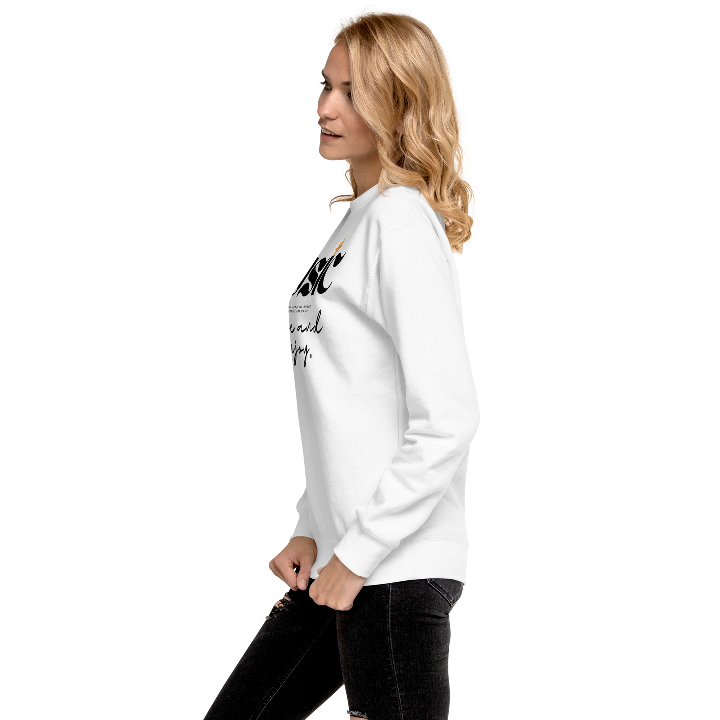 Essential Stylish Crewneck Premium Sweatshirt with "Music" motif