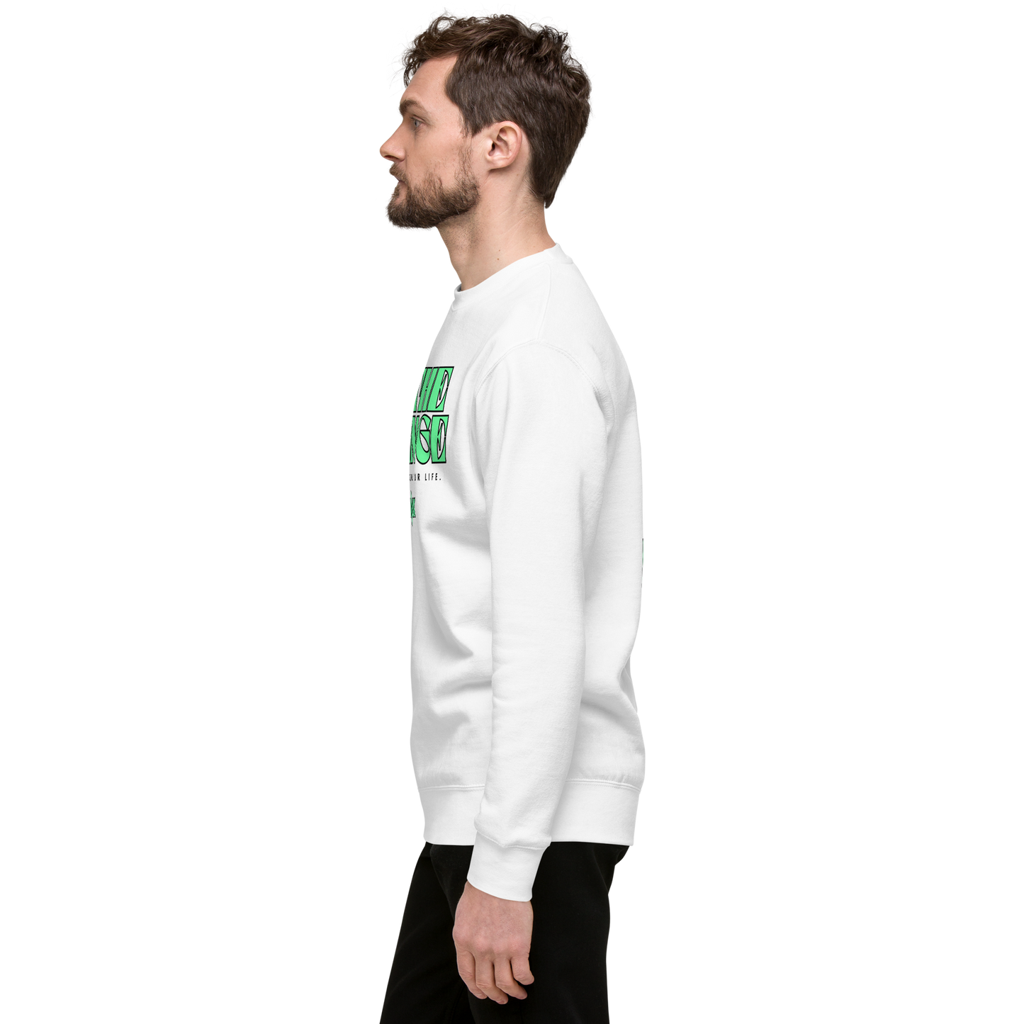 Essential Stylish Crewneck Premium Sweatshirt with "Be The Change" print