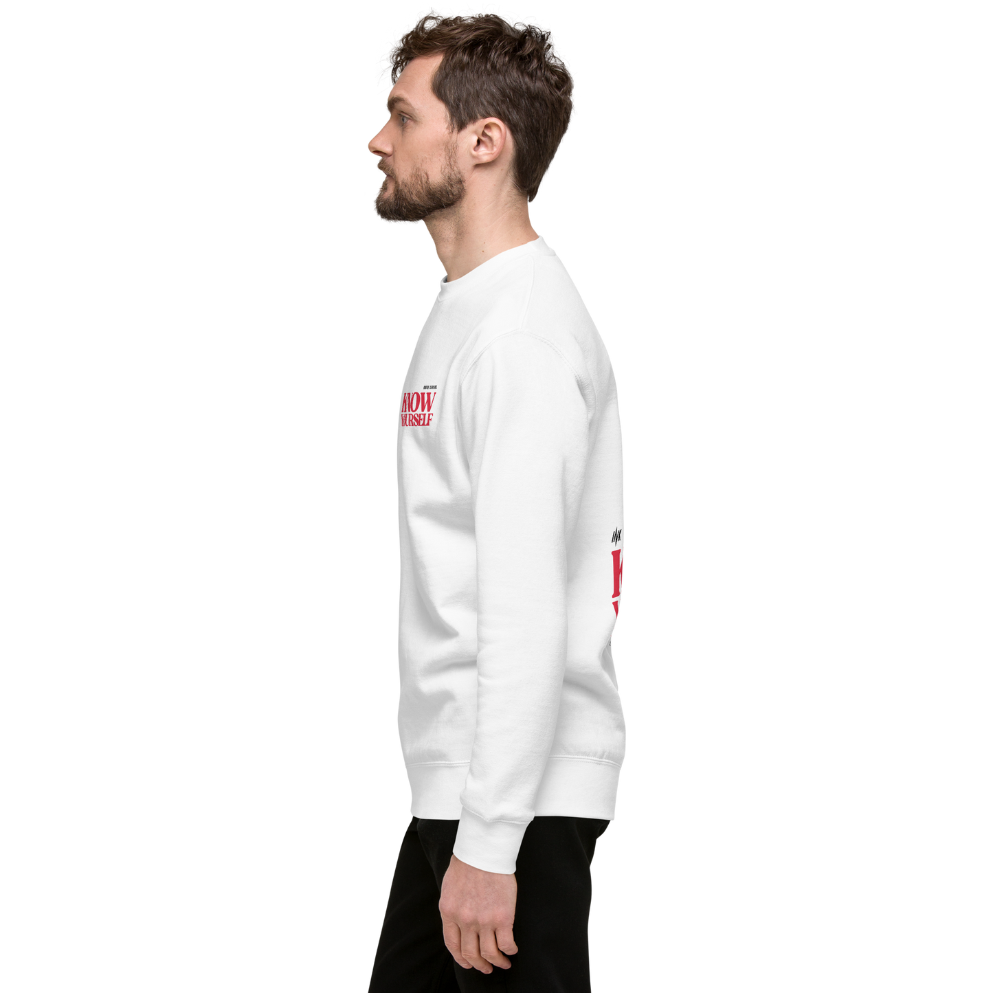 Essential Stylish Crewneck Premium Sweatshirt with "Know Yourself" design