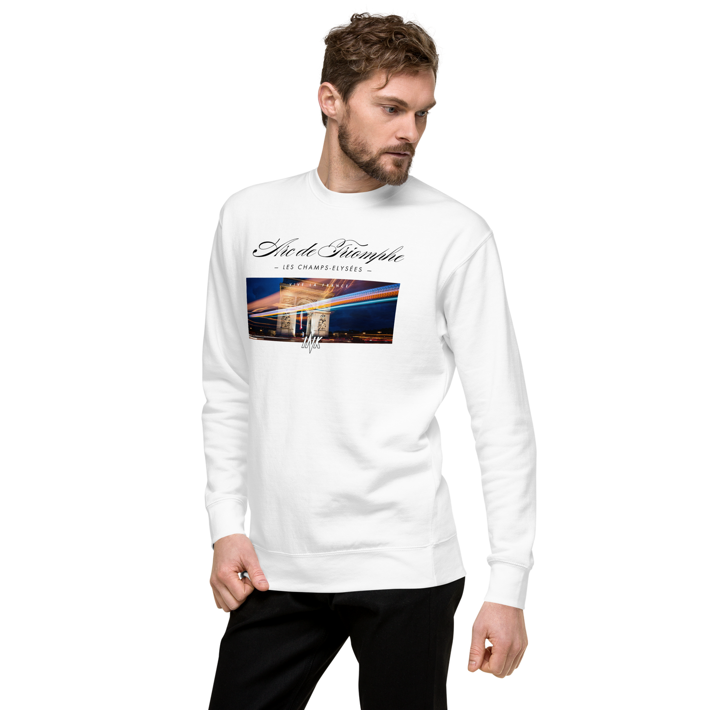 Essential Stylish Crewneck Premium Sweatshirt with "Arc de Triomphe" motif