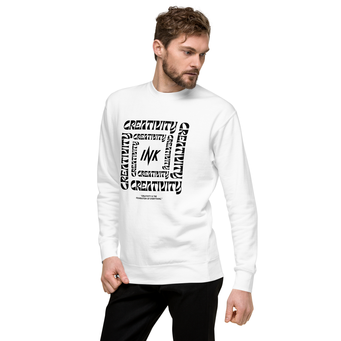 Essential Stylish Crewneck Premium Sweatshirt with "Cube of Creativity" print