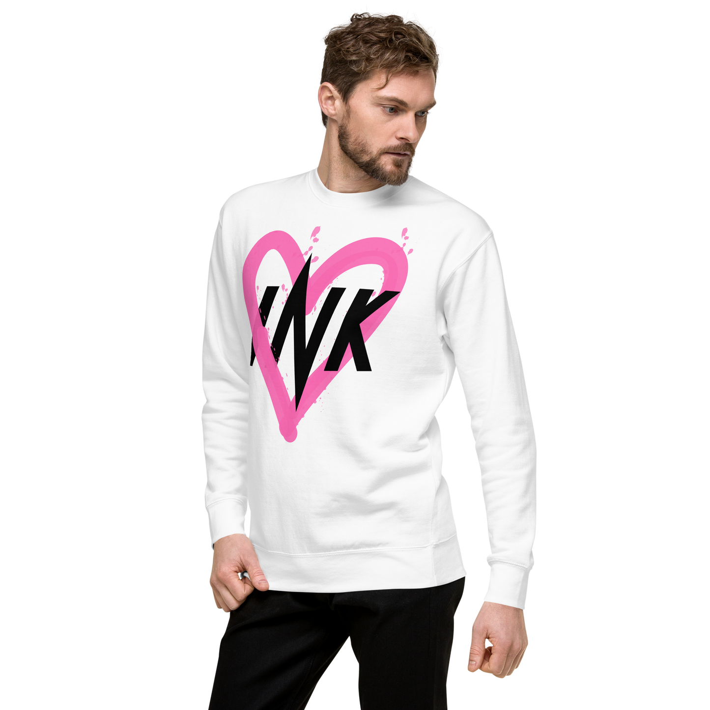 Essential Stylish Crewneck Premium Sweatshirt with “Ink Heart” motif