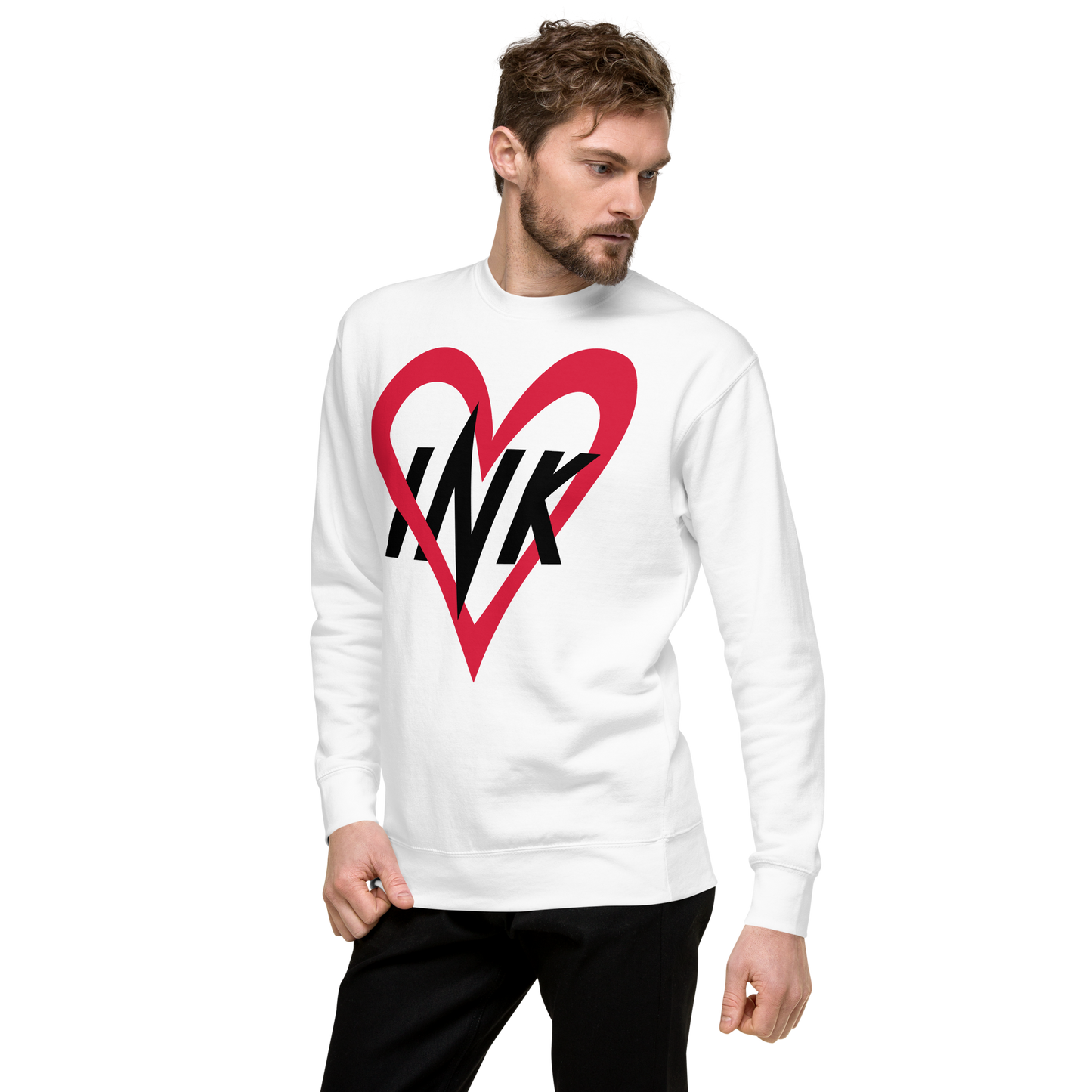 Essential Stylish Crewneck Premium Sweatshirt with “Ink Love” motif