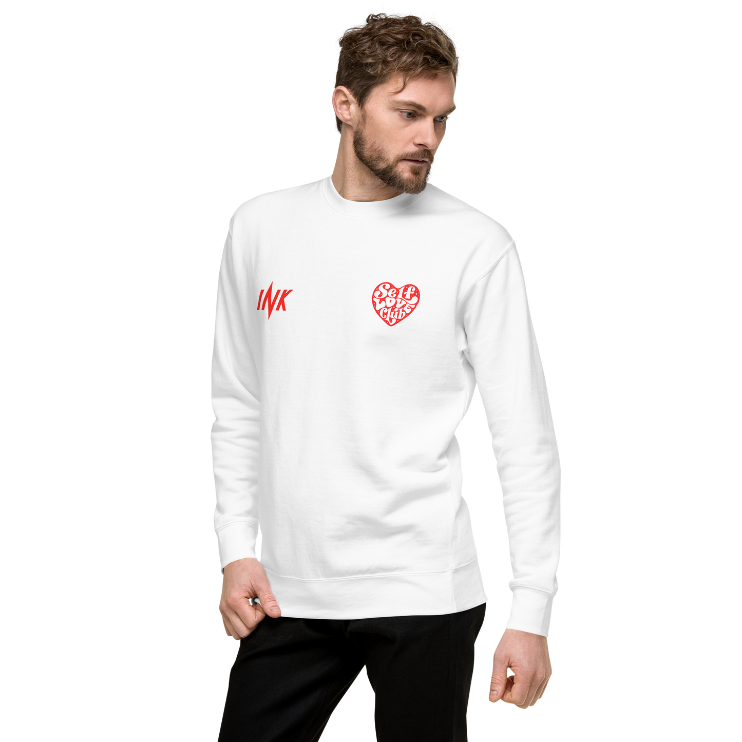 Essential Stylish Crewneck Premium Sweatshirt with "Self Love Club" motif