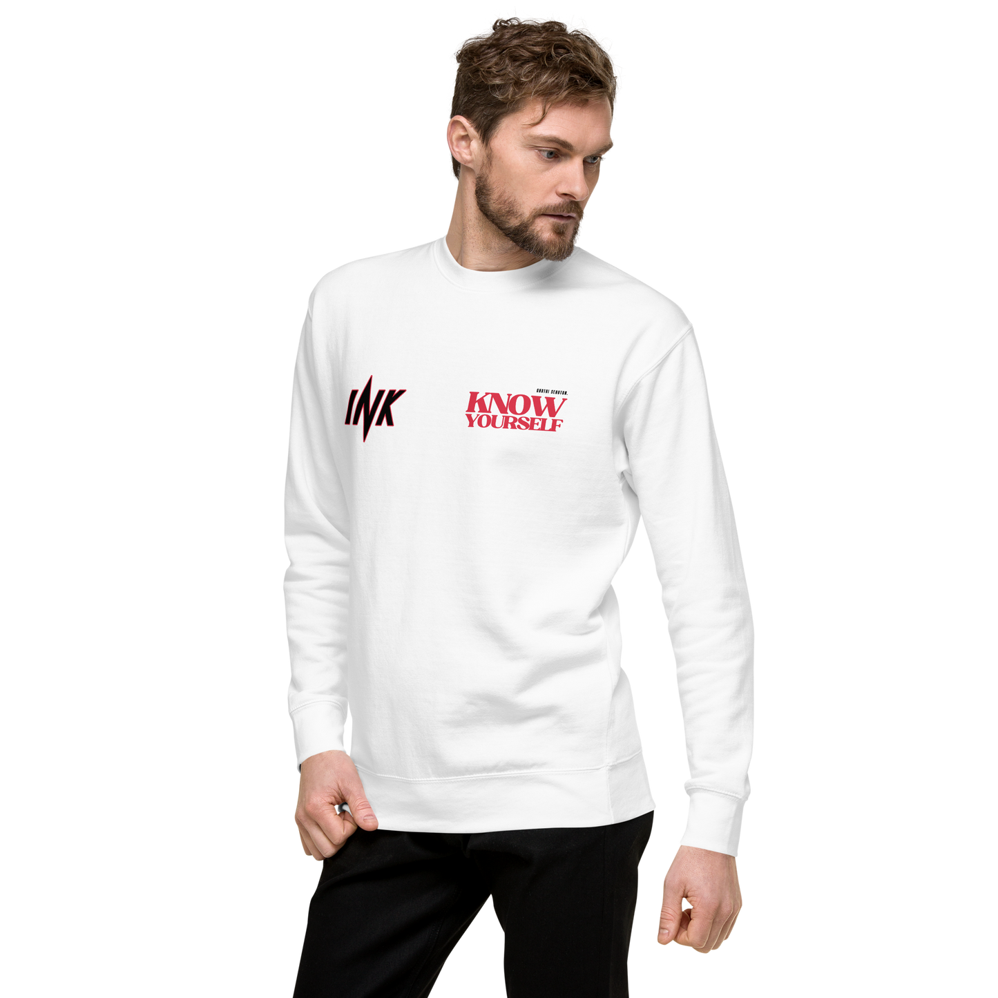 Essential Stylish Crewneck Premium Sweatshirt with "Know Yourself" design