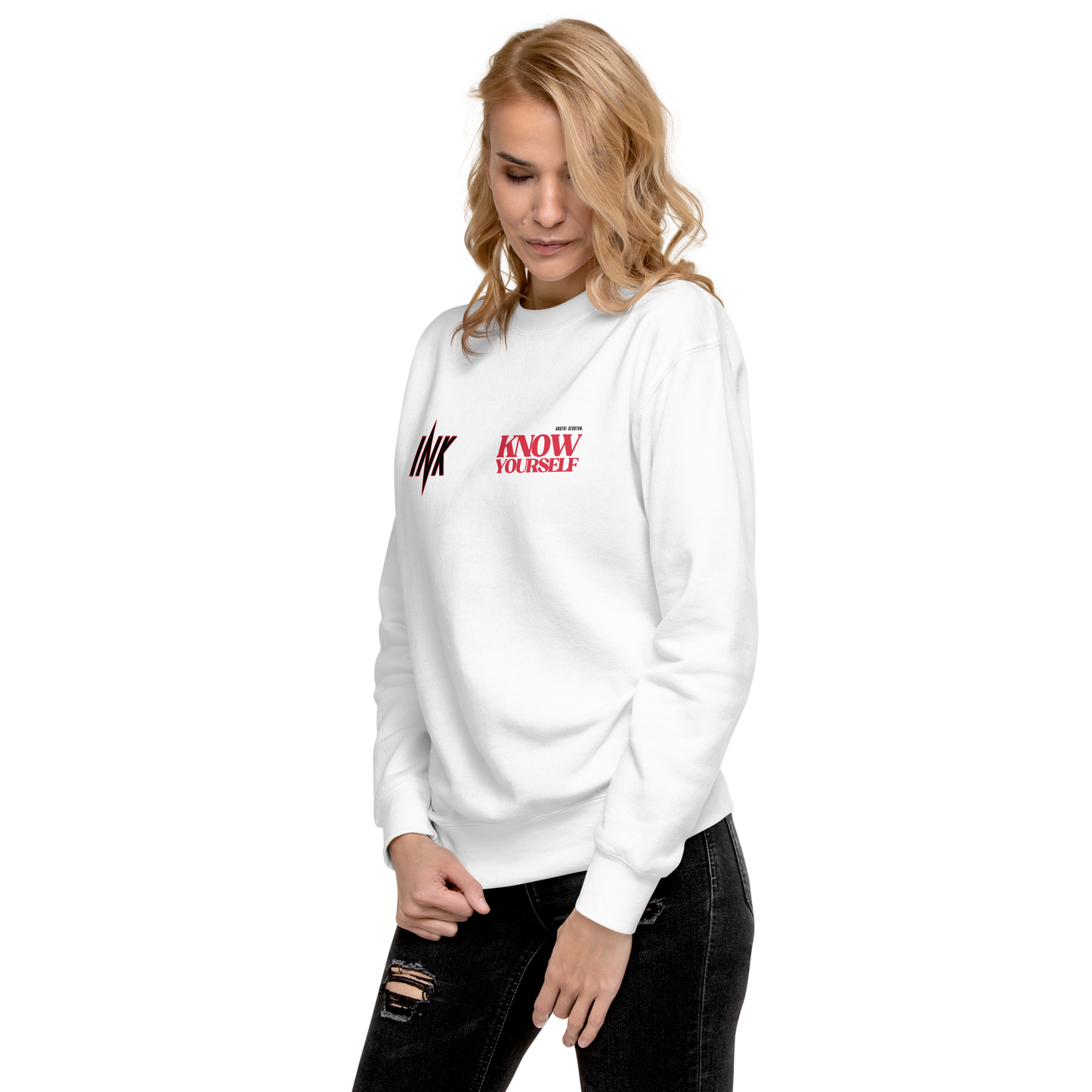 Essential Stylish Crewneck Premium Sweatshirt with "Know Yourself" design