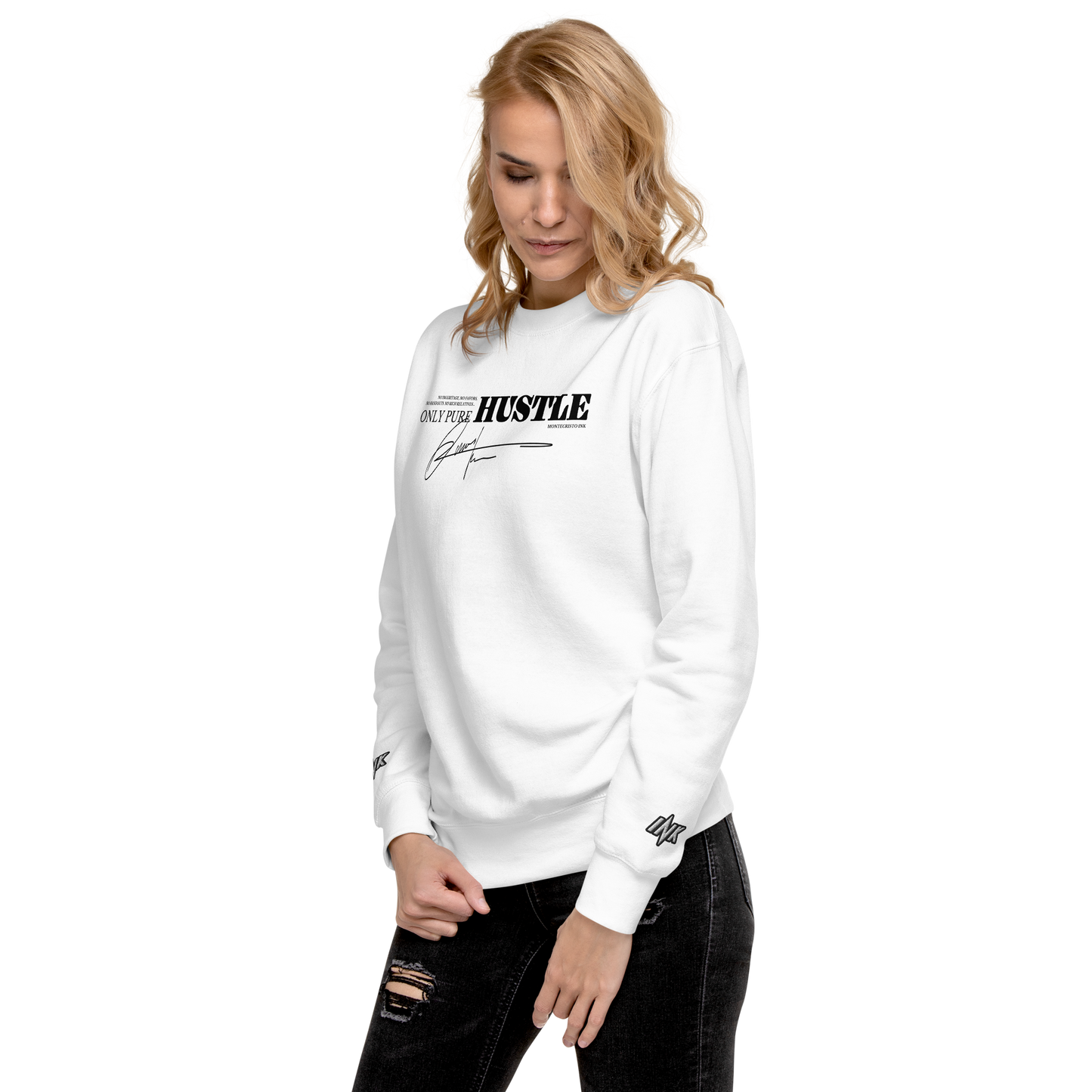 Essential Stylish Crewneck Premium Sweatshirt with "Only Pure Hustle" motif