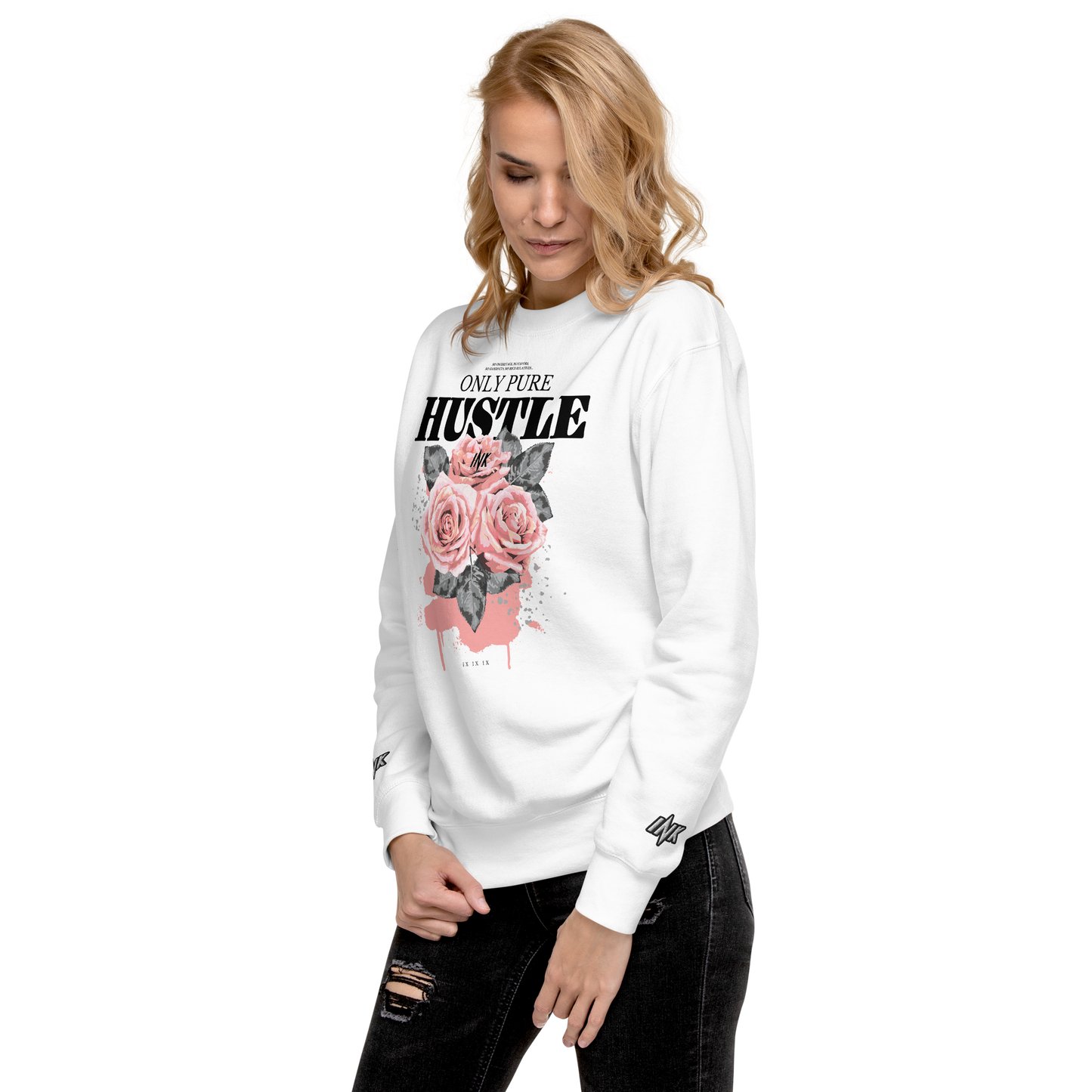 Essential Stylish Crewneck Premium Sweatshirt with "Only Pure Hustle" motif