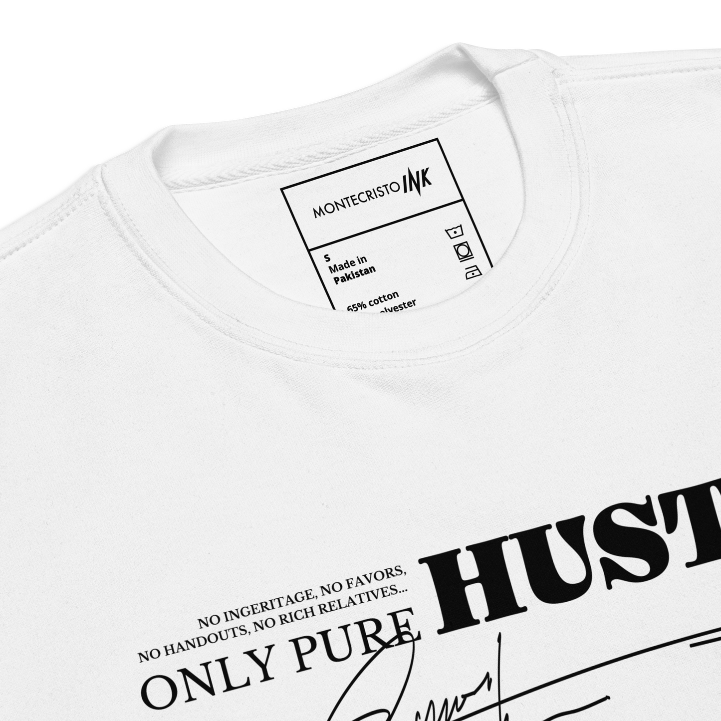 Essential Stylish Crewneck Premium Sweatshirt with "Only Pure Hustle" motif